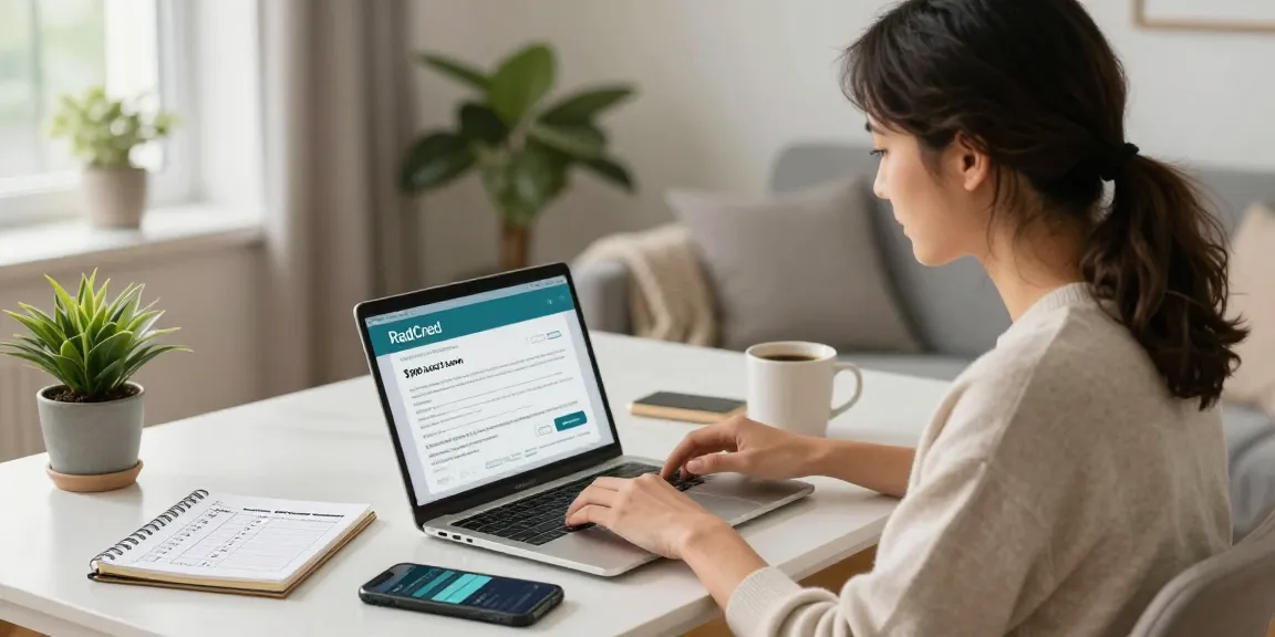 Applying for a $200 loan online in a comfortable home office.