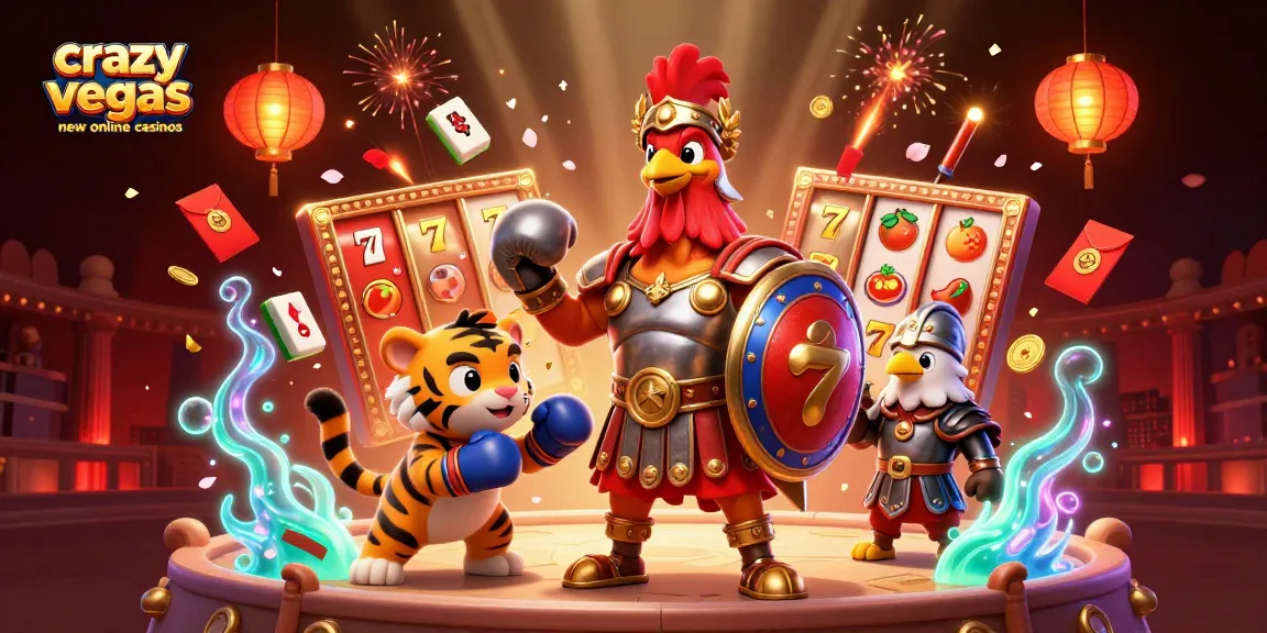 Capture the thrill with crazyvegas new online casinos featuring a gladiator rooster ready for jackpot action